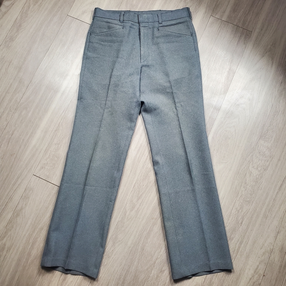 VTG 80s Levi's Action Slacks Dress Pants  Poly 31x30 Gray USA Made
